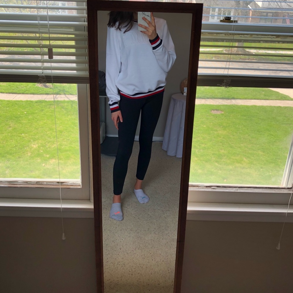 White Tommy Hilfiger Fleece-Lined Crew Neck